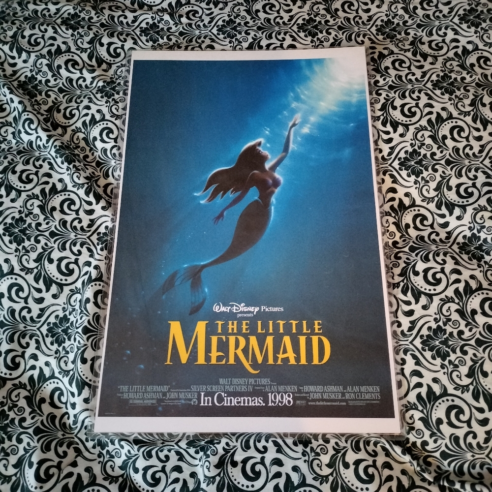 Vintage little mermaid movie poster small in plastic